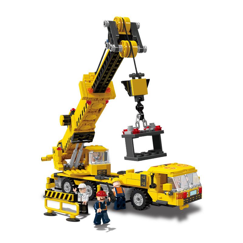 JIESTAR 51000 non Lego CẦN CẨU XÂY DỰNG bộ đồ chơi xếp lắp ráp ghép mô hình City CONSTRUCTION CRANE Thành Phố 683 khối