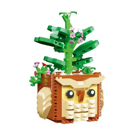 MOYU BLOCK MY97037 97037 non  CÚ TIM MÀU XANH bộ đồ chơi xếp lắp ráp ghép mô hình Arts & Crafts SUCCULENT PLANTS 632 khối