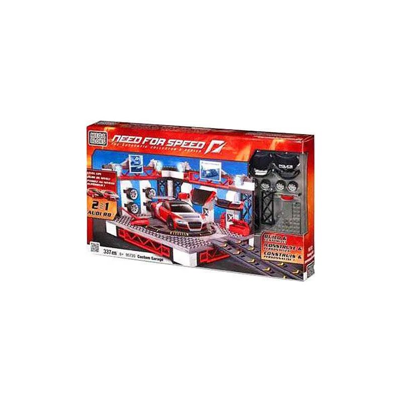 MEGA BLOKS 95720 non  NHÀ ĐỂ XE SỬA ĐỔI AUDI R8 bộ đồ chơi xếp lắp ráp ghép mô hình Need For Speed NEED FOR SPEED CUSTOM GARAGE 337 khối