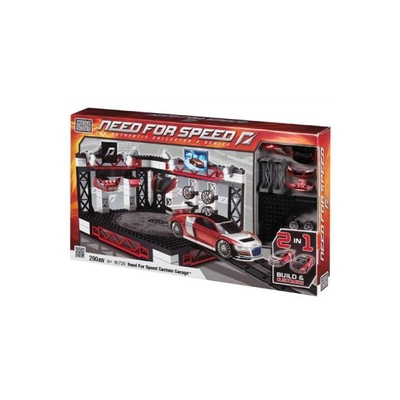 MEGA BLOKS 95720 non  NHÀ ĐỂ XE SỬA ĐỔI AUDI R8 bộ đồ chơi xếp lắp ráp ghép mô hình Need For Speed NEED FOR SPEED CUSTOM GARAGE 337 khối