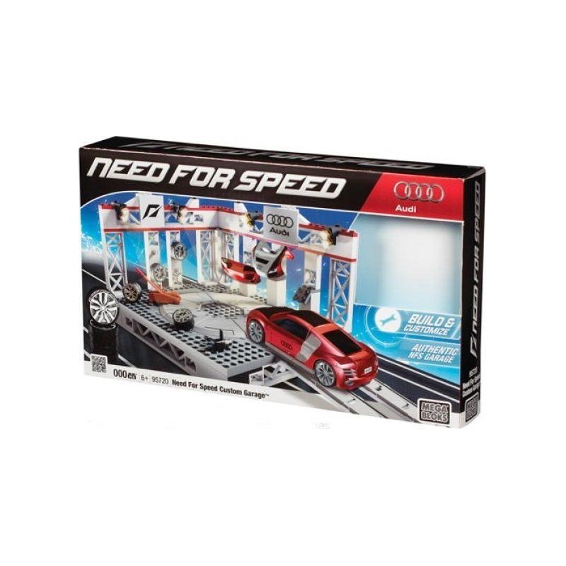 MEGA BLOKS 95720 non  NHÀ ĐỂ XE SỬA ĐỔI AUDI R8 bộ đồ chơi xếp lắp ráp ghép mô hình Need For Speed NEED FOR SPEED CUSTOM GARAGE 337 khối