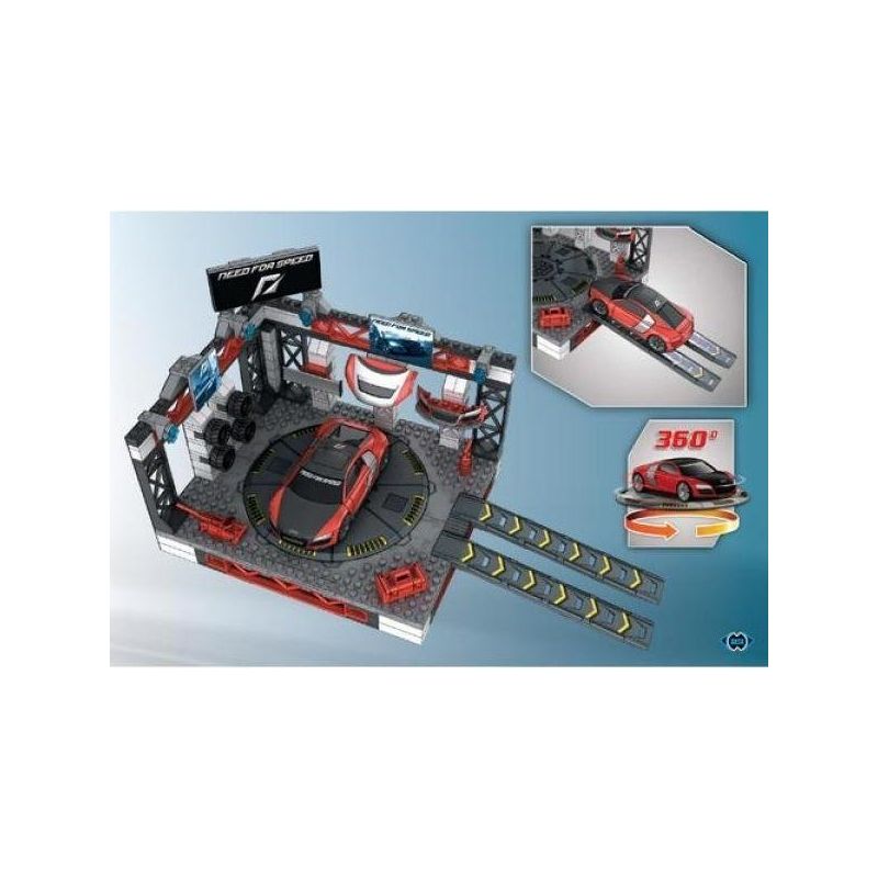 MEGA BLOKS 95720 non  NHÀ ĐỂ XE SỬA ĐỔI AUDI R8 bộ đồ chơi xếp lắp ráp ghép mô hình Need For Speed NEED FOR SPEED CUSTOM GARAGE 337 khối