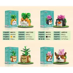 MOYU BLOCK MY97035 97035 non  HAMSTER AIR INFO. bộ đồ chơi xếp lắp ráp ghép mô hình Arts & Crafts SUCCULENT PLANTS 664 khối