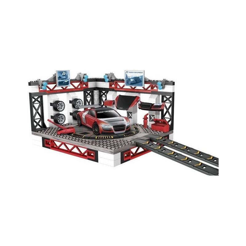 MEGA BLOKS 95720 non  NHÀ ĐỂ XE SỬA ĐỔI AUDI R8 bộ đồ chơi xếp lắp ráp ghép mô hình Need For Speed NEED FOR SPEED CUSTOM GARAGE 337 khối