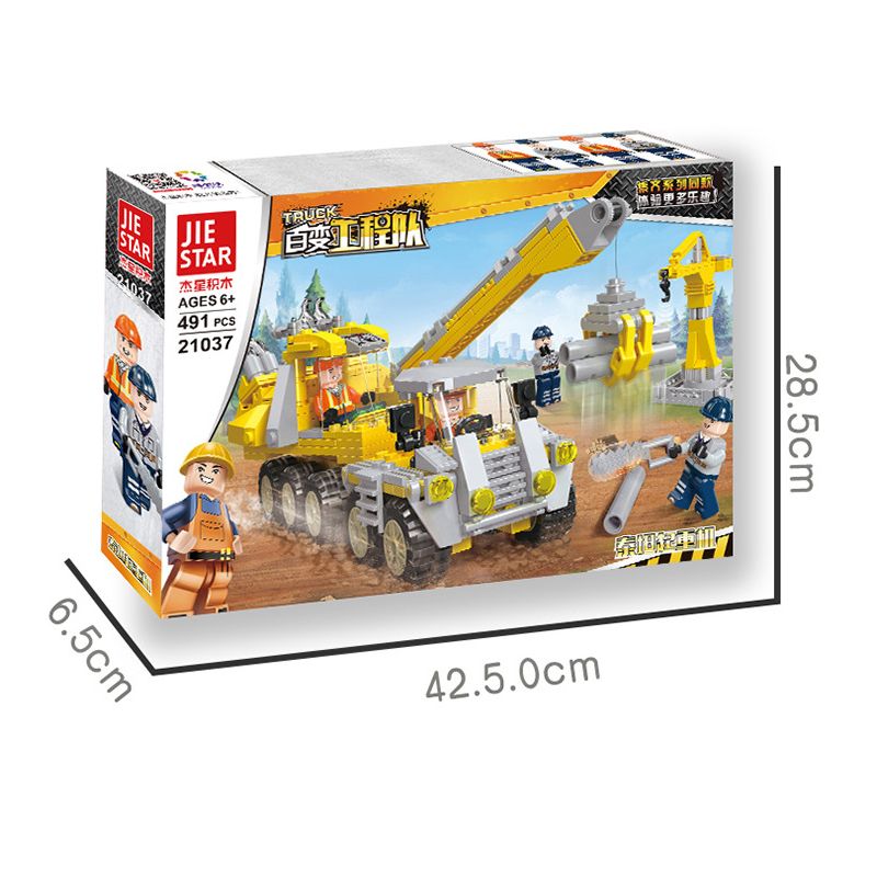 JIESTAR 21037 non  CẨU TITAN bộ đồ chơi xếp lắp ráp ghép mô hình City TRUCK Thành Phố 491 khối