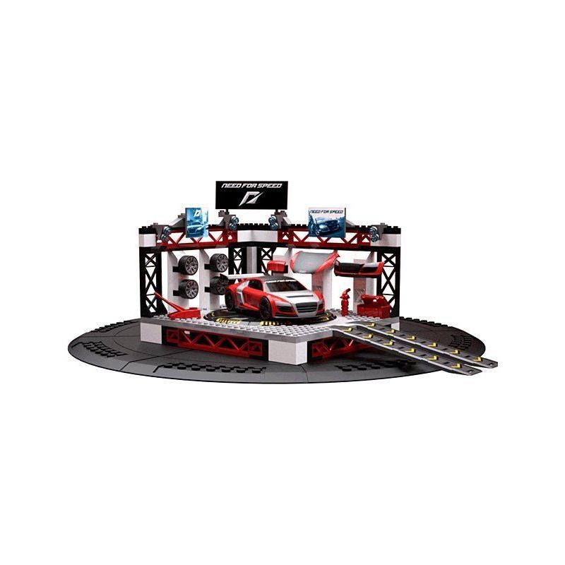 MEGA BLOKS 95720 non  NHÀ ĐỂ XE SỬA ĐỔI AUDI R8 bộ đồ chơi xếp lắp ráp ghép mô hình Need For Speed NEED FOR SPEED CUSTOM GARAGE 337 khối