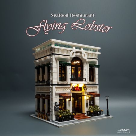 MorkModel 10203 Mork Model 10203 REBRICKABLE MOC-78365 78365 MOC78365 non  NHÀ HÀNG HẢI SẢN bộ đồ chơi xếp lắp ráp ghép mô hình Modular Buildings SEAFOOD RESTAURANT 'FLYING LOBSTER' MODULAR Mô Hình Nhà Cửa 3846 khối