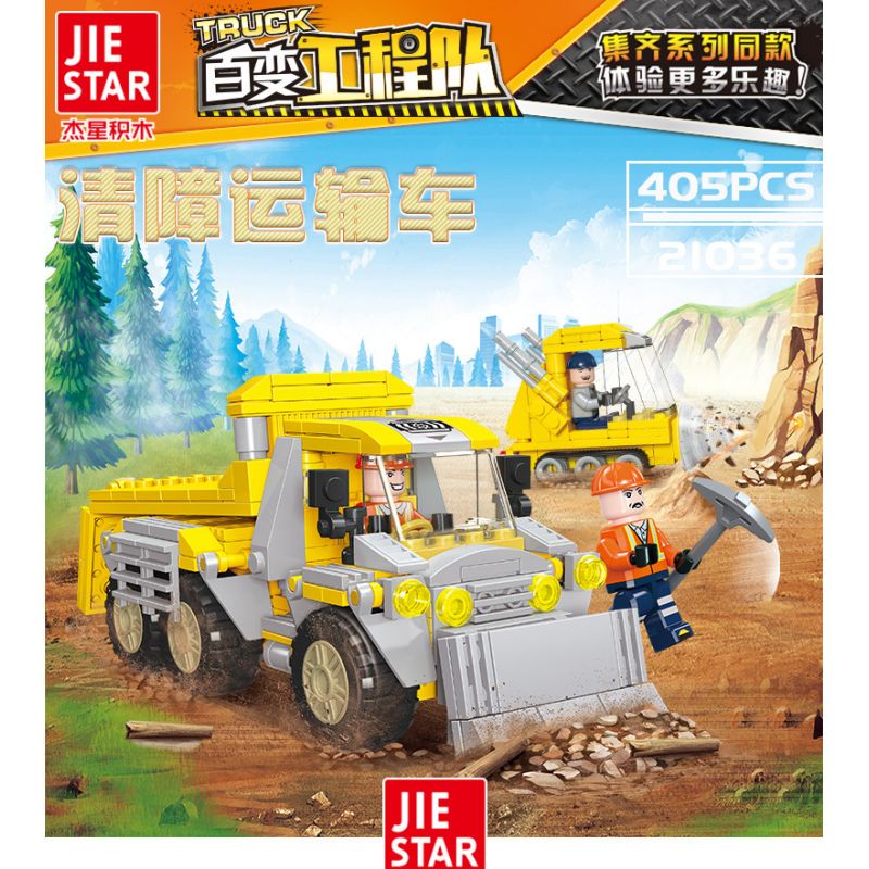 JIESTAR 21036 non  XE TẢI PHÁ HỦY bộ đồ chơi xếp lắp ráp ghép mô hình City TRUCK Thành Phố 405 khối