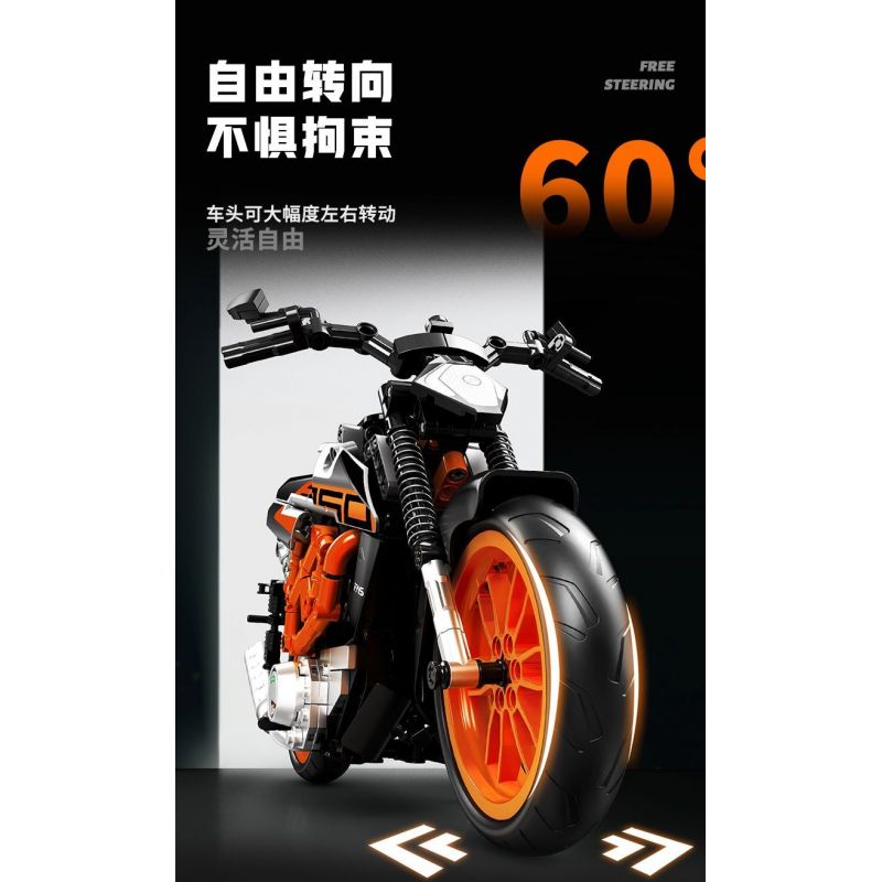 SEMBO WEKKI VIGGI 713001 non  MÁY TÍCH LŨY XE KTNN250 DUKE tỷ lệ 1:7 bộ đồ chơi xếp lắp ráp ghép mô hình  Kỹ Thuật Công Nghệ Cao Mô Hình Phương Tiện 731 khối