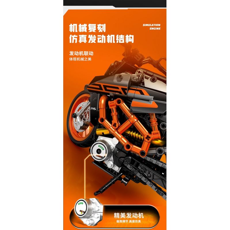 SEMBO WEKKI VIGGI 713001 non  MÁY TÍCH LŨY XE KTNN250 DUKE tỷ lệ 1:7 bộ đồ chơi xếp lắp ráp ghép mô hình  Kỹ Thuật Công Nghệ Cao Mô Hình Phương Tiện 731 khối