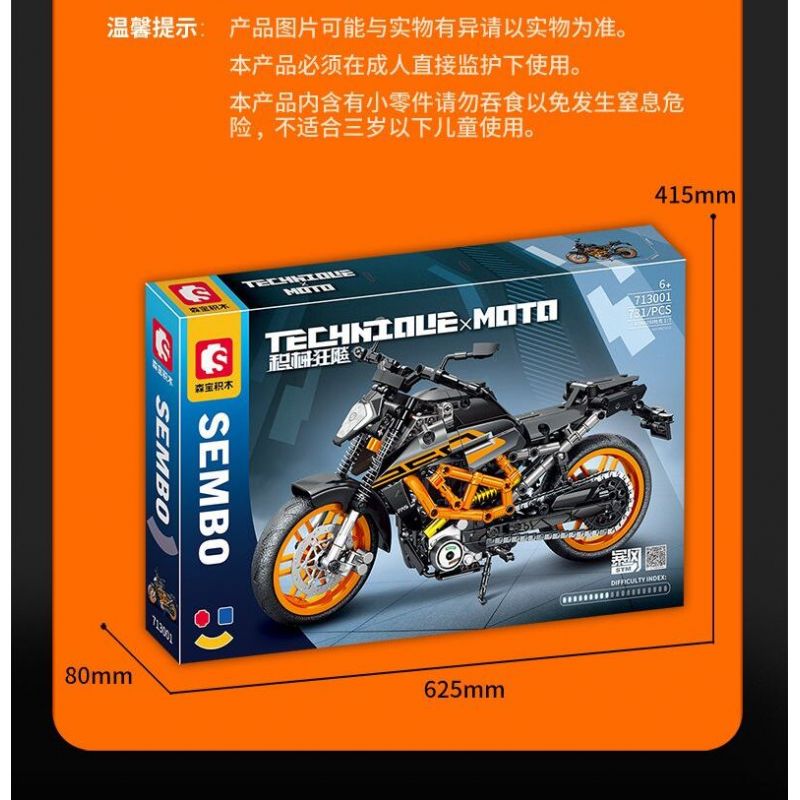 SEMBO WEKKI VIGGI 713001 non  MÁY TÍCH LŨY XE KTNN250 DUKE tỷ lệ 1:7 bộ đồ chơi xếp lắp ráp ghép mô hình  Kỹ Thuật Công Nghệ Cao Mô Hình Phương Tiện 731 khối