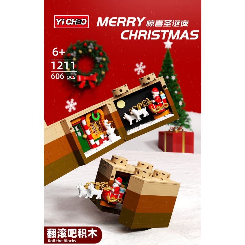 YICHAO 1211 non  ĐÊM GIÁNG SINH BẤT NGỜ bộ đồ chơi xếp lắp ráp ghép mô hình Christmas MERRY CHRISTMAS 606 khối
