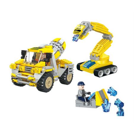 JIESTAR 21034 non  MÁY TRỘN PHA LÊ bộ đồ chơi xếp lắp ráp ghép mô hình City TRUCK Thành Phố 314 khối