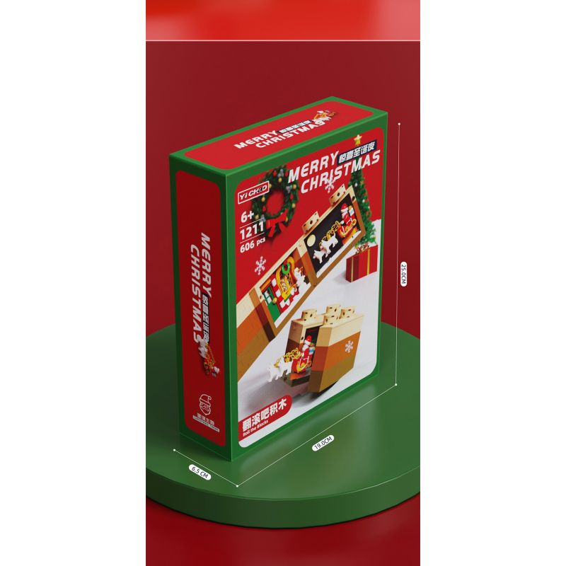 YICHAO 1211 non  ĐÊM GIÁNG SINH BẤT NGỜ bộ đồ chơi xếp lắp ráp ghép mô hình Christmas MERRY CHRISTMAS 606 khối