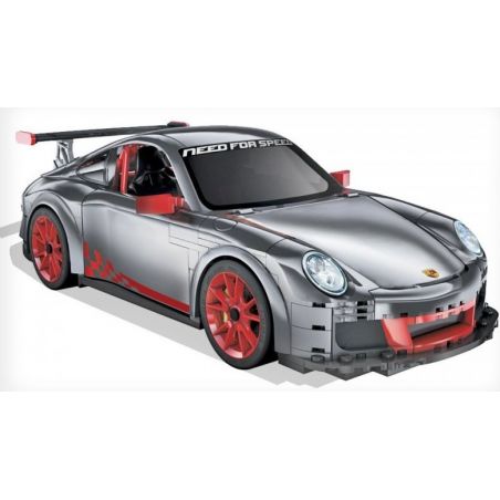 MEGA BLOKS 95722 non  PORSCHE GT3 tỷ lệ 1:14 bộ đồ chơi xếp lắp ráp ghép mô hình Need For Speed NEED FOR SPEED PORSCHE GT3 640 khối