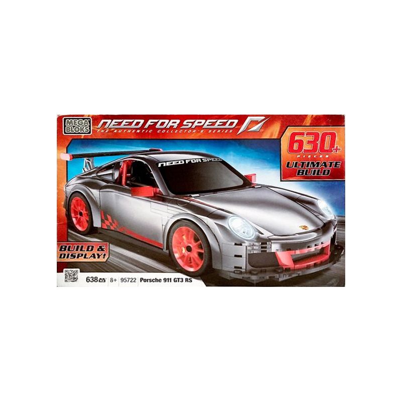 MEGA BLOKS 95722 non  PORSCHE GT3 tỷ lệ 1:14 bộ đồ chơi xếp lắp ráp ghép mô hình Need For Speed NEED FOR SPEED PORSCHE GT3 640 khối