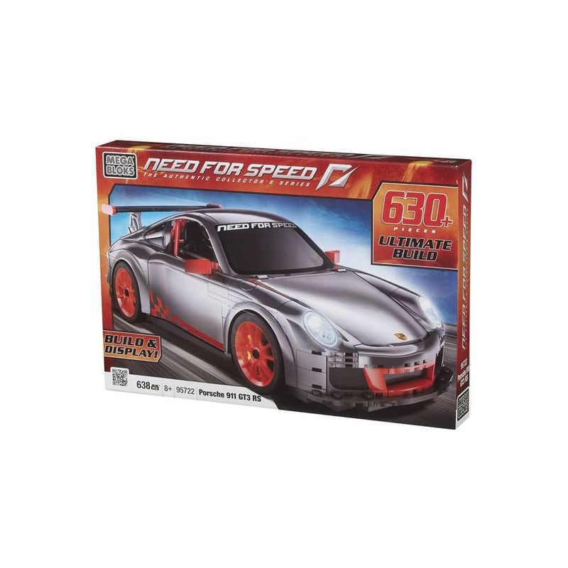 MEGA BLOKS 95722 non  PORSCHE GT3 tỷ lệ 1:14 bộ đồ chơi xếp lắp ráp ghép mô hình Need For Speed NEED FOR SPEED PORSCHE GT3 640 khối