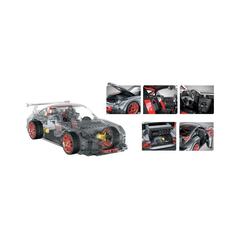 MEGA BLOKS 95722 non  PORSCHE GT3 tỷ lệ 1:14 bộ đồ chơi xếp lắp ráp ghép mô hình Need For Speed NEED FOR SPEED PORSCHE GT3 640 khối
