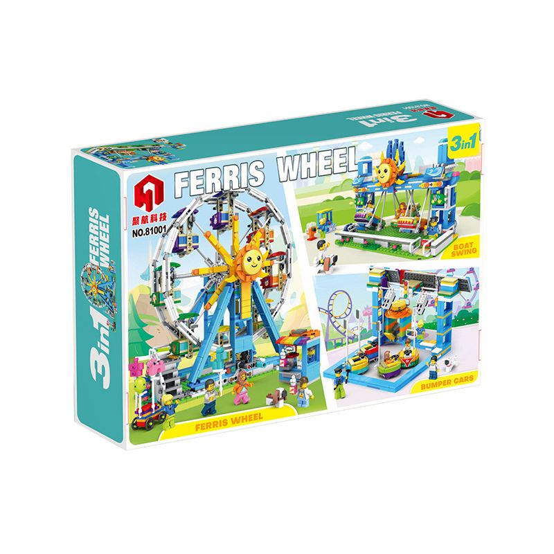 JUHANG TECHNOLOGY 81001 non  FERRIS WHEEL THUYỀN CƯỚP BIỂN XE BỘI bộ đồ chơi xếp lắp ráp ghép mô hình Creator 3 In 1 Sáng Tạo Với 3 Mẫu 1166 khối