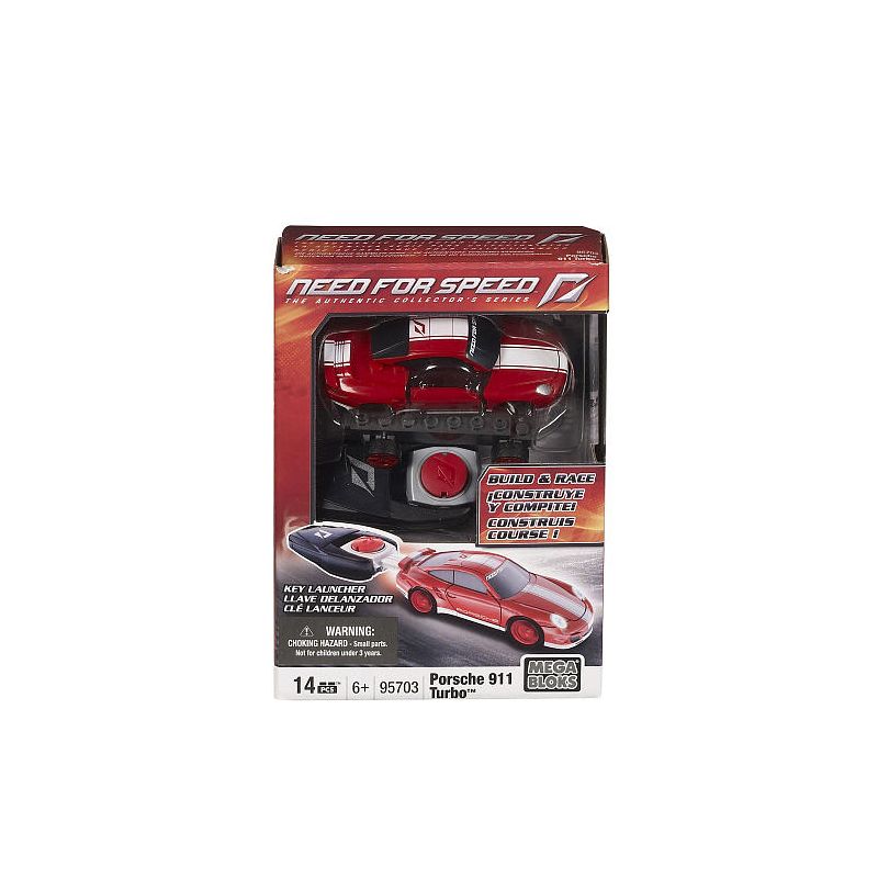 MEGA BLOKS 95703 non  PORSCHE 911 TURBO tỷ lệ 1:55 bộ đồ chơi xếp lắp ráp ghép mô hình Need For Speed NEED FOR SPEED PORSCHE 911 TURBO 14 khối