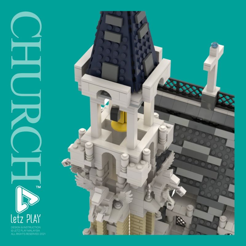 MorkModel 033006 Mork Model 033006 REBRICKABLE MOC-65557 65557 MOC65557 non  NHÀ THỜ THÀNH PHỐ THỜI TRUNG CỔ bộ đồ chơi xếp lắp ráp ghép mô hình Modular Buildings MEDIEVAL CITY CHURCH Mô Hình Nhà Cửa 4418 khối