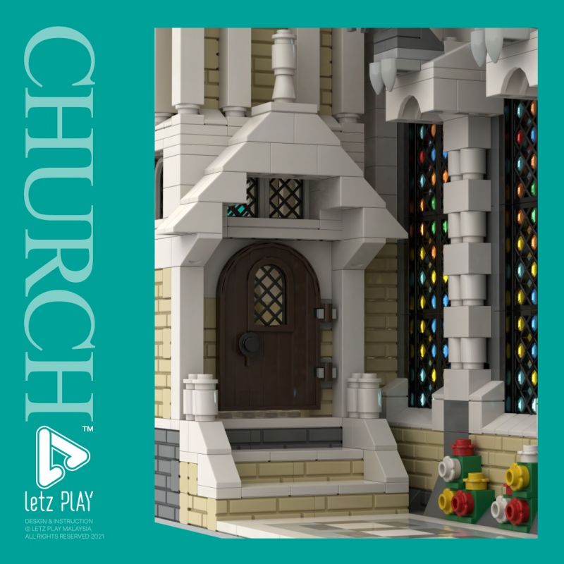 MorkModel 033006 Mork Model 033006 REBRICKABLE MOC-65557 65557 MOC65557 non  NHÀ THỜ THÀNH PHỐ THỜI TRUNG CỔ bộ đồ chơi xếp lắp ráp ghép mô hình Modular Buildings MEDIEVAL CITY CHURCH Mô Hình Nhà Cửa 4418 khối