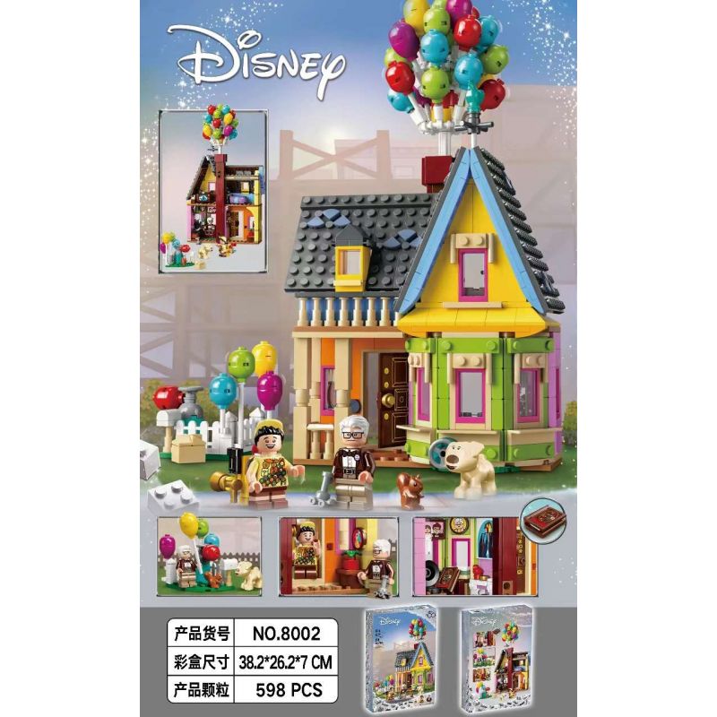 NOT Lego 'UP' HOUSE 43217 8002 xếp lắp ráp ghép mô hình NHÀ BAY "LÊN" Disney 100 598 khối