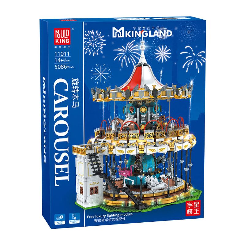 MouldKing 11011 Mould King 11011 non  BĂNG CHUYỀN bộ đồ chơi xếp lắp ráp ghép mô hình Disney Princess MKINGLAND CAROUSEL Công Chúa 5086 khối