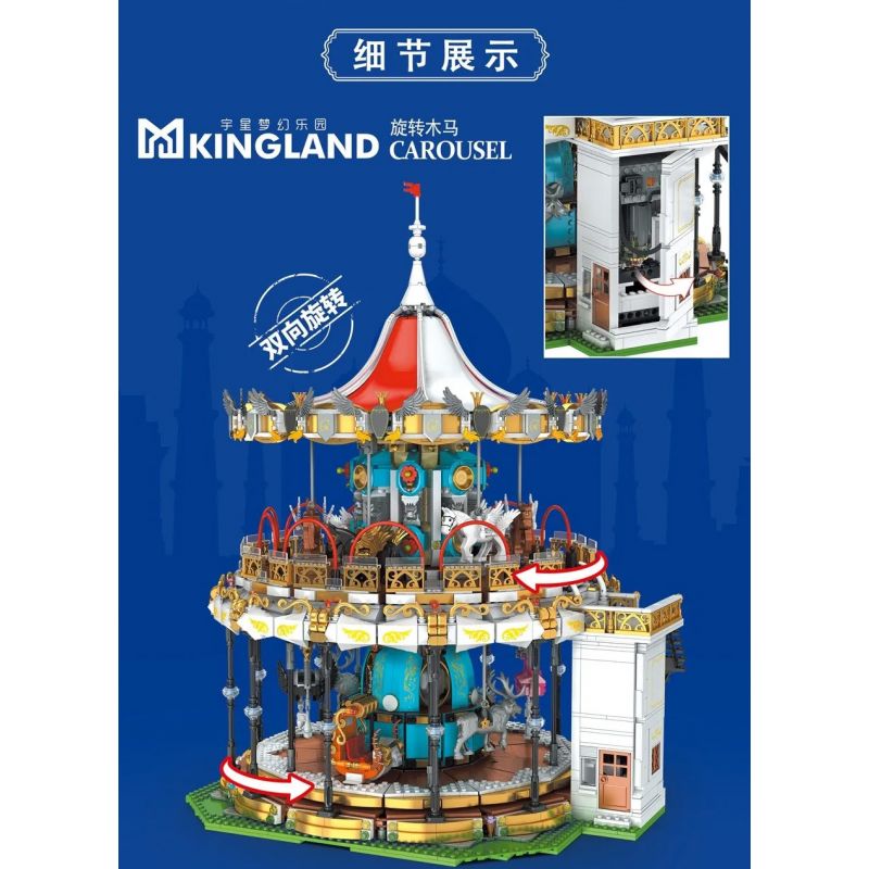 MouldKing 11011 Mould King 11011 non  BĂNG CHUYỀN bộ đồ chơi xếp lắp ráp ghép mô hình Disney Princess MKINGLAND CAROUSEL Công Chúa 5086 khối