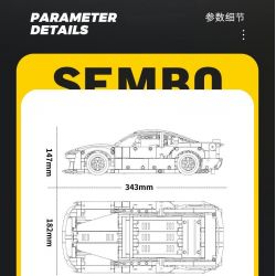 SEMBO WEKKI VIGGI 715005 non  TRANG BỊ XE THỂ THAO CHEVROLET CAMARO tỷ lệ 1:14 bộ đồ chơi xếp lắp ráp ghép mô hình  Kỹ Thuật Công Nghệ Cao Mô Hình Phương Tiện 1531 khối