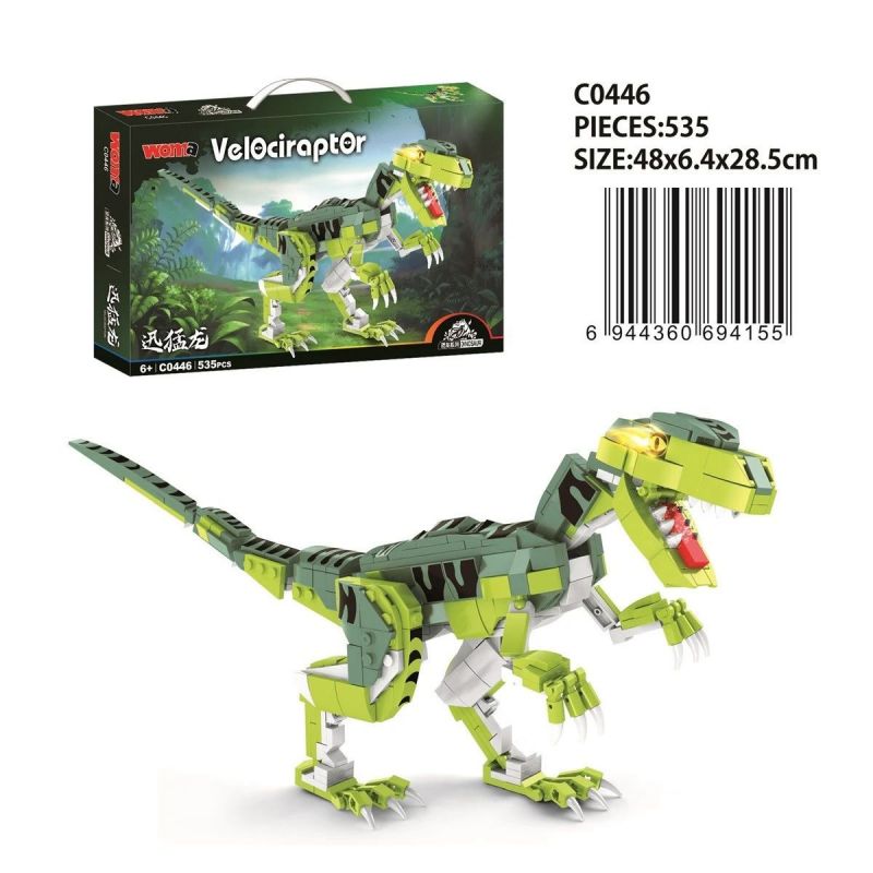 WOMA C0446 0446 non Lego CHIM ĂN THỊT bộ đồ chơi xếp lắp ráp ghép mô hình VELOCIRAPTOR 535 khối