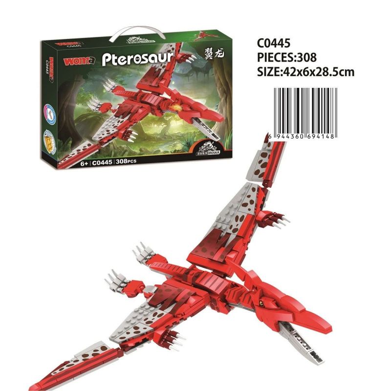 WOMA C0445 0445 non Lego THẰN LẰN BAY bộ đồ chơi xếp lắp ráp ghép mô hình PTEROSAUR 308 khối