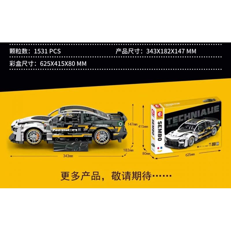 SEMBO WEKKI VIGGI 715005 non  TRANG BỊ XE THỂ THAO CHEVROLET CAMARO tỷ lệ 1:14 bộ đồ chơi xếp lắp ráp ghép mô hình  Kỹ Thuật Công Nghệ Cao Mô Hình Phương Tiện 1531 khối
