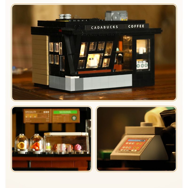 CADA DOUBLEE C66005 66005 non  TIỆM CÀ PHÊ bộ đồ chơi xếp lắp ráp ghép mô hình Modular Buildings Mô Hình Nhà Cửa 768 khối