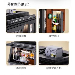 CADA DOUBLEE C66005 66005 non  TIỆM CÀ PHÊ bộ đồ chơi xếp lắp ráp ghép mô hình Modular Buildings Mô Hình Nhà Cửa 768 khối