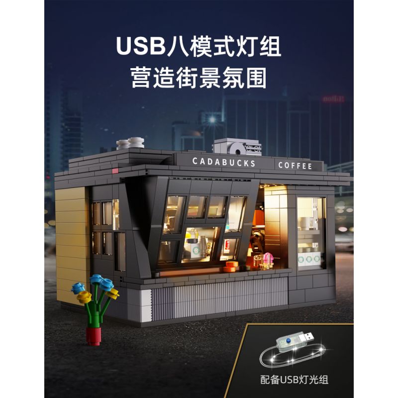 CADA DOUBLEE C66005 66005 non  TIỆM CÀ PHÊ bộ đồ chơi xếp lắp ráp ghép mô hình Modular Buildings Mô Hình Nhà Cửa 768 khối