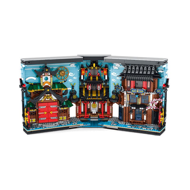 REOBRIX 66029 non Lego GIÁ SÁCH CHẾ ĐỘ XEM PHỐ NINJA WORLD bộ đồ chơi xếp lắp ráp ghép mô hình Modular Buildings Mô Hình Nhà Cửa 3086 khối