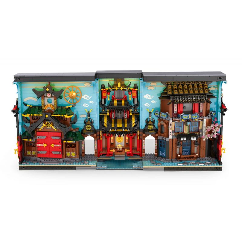 REOBRIX 66029 non  GIÁ SÁCH CHẾ ĐỘ XEM PHỐ NINJA WORLD bộ đồ chơi xếp lắp ráp ghép mô hình Modular Buildings Mô Hình Nhà Cửa 3086 khối