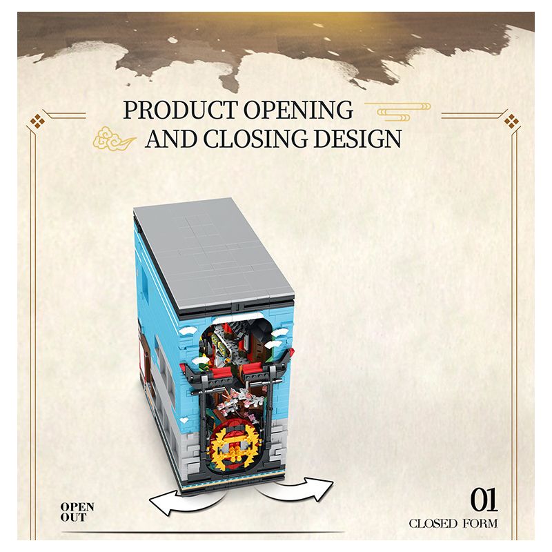 REOBRIX 66029 non  GIÁ SÁCH CHẾ ĐỘ XEM PHỐ NINJA WORLD bộ đồ chơi xếp lắp ráp ghép mô hình Modular Buildings Mô Hình Nhà Cửa 3086 khối