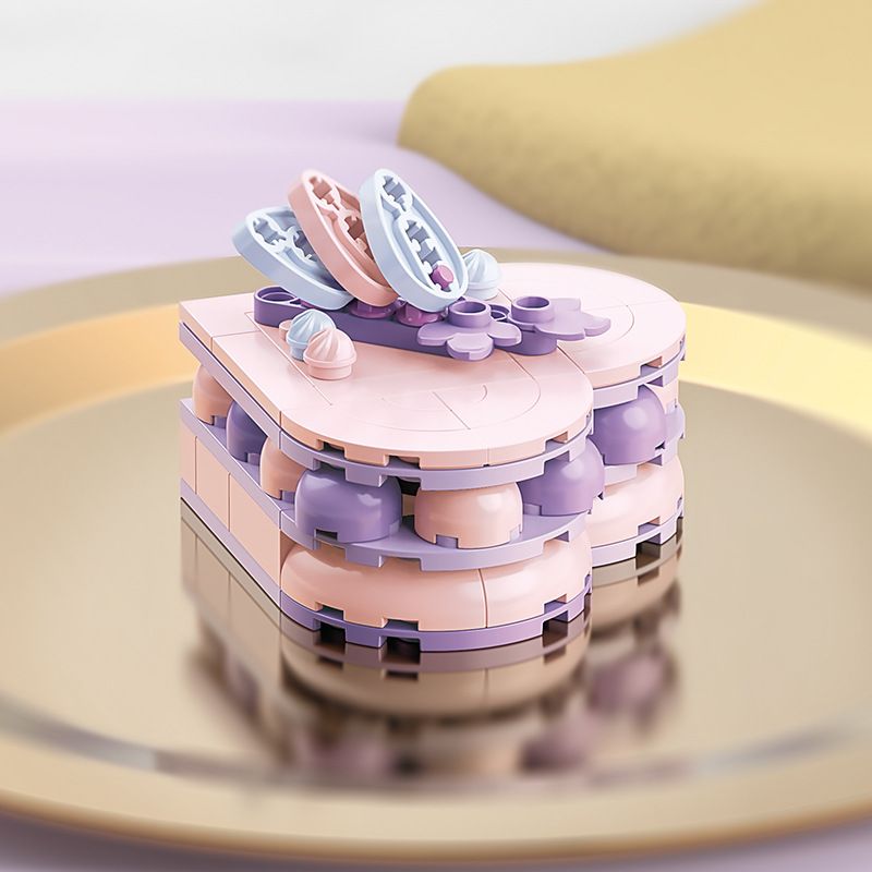 JAKI JK5626 5626 non  BÁNH NHO KHÔ TÌNH YÊU bộ đồ chơi xếp lắp ráp ghép mô hình HEART GRAPE CAKE