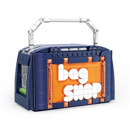 ZHEGAO 00316 non  CỬA HÀNG CẢNH ĐƯỜNG PHỐ bộ đồ chơi xếp lắp ráp ghép mô hình BAG SHOP 378 khối
