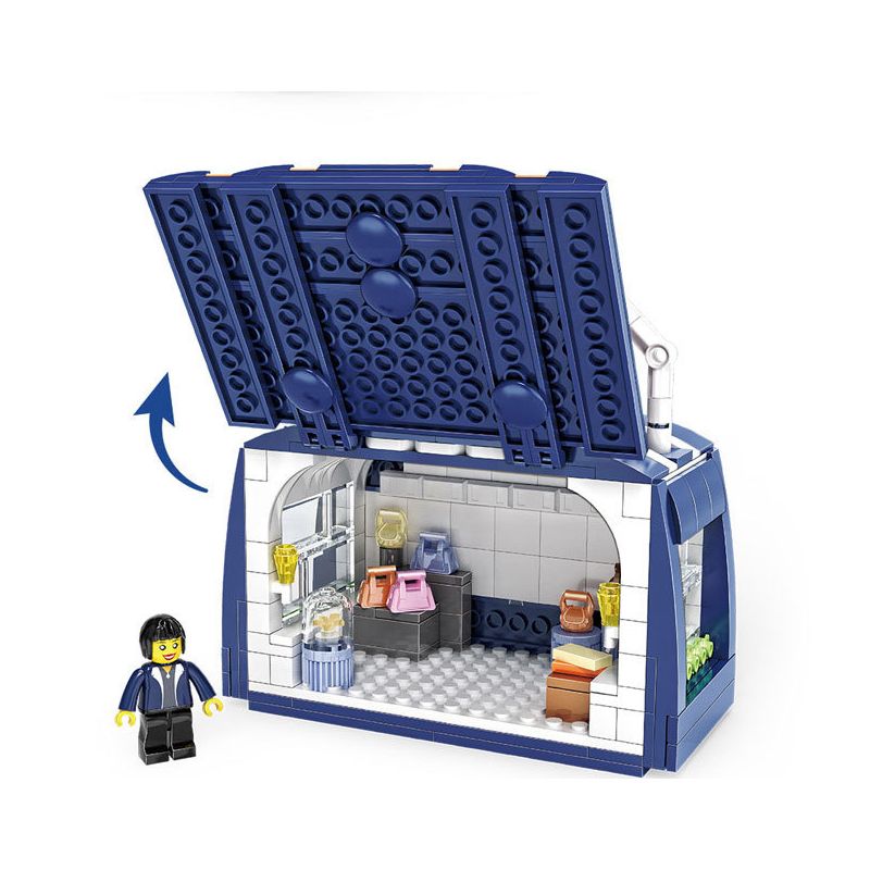 ZHEGAO 00316 non  CỬA HÀNG CẢNH ĐƯỜNG PHỐ bộ đồ chơi xếp lắp ráp ghép mô hình BAG SHOP 378 khối