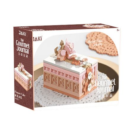 JAKI JK5622 5622 non  BÁNH TRANG TRÍ bộ đồ chơi xếp lắp ráp ghép mô hình THE GOURMET JOURNAL FLOWER CAKE