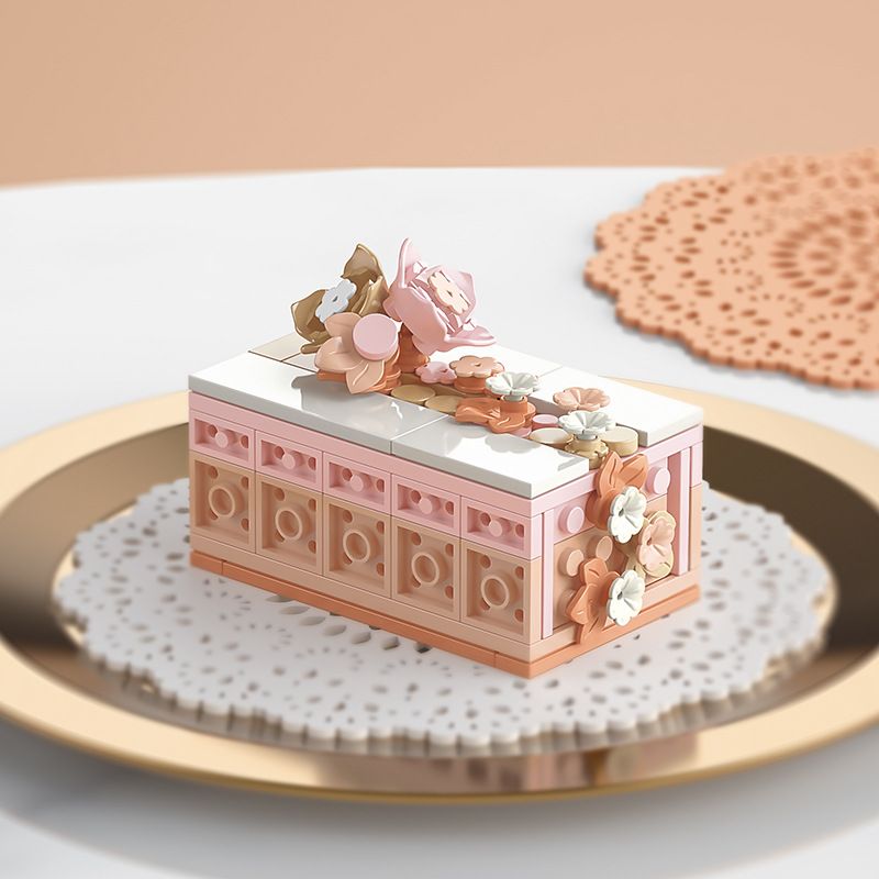 JAKI JK5622 5622 non  BÁNH TRANG TRÍ bộ đồ chơi xếp lắp ráp ghép mô hình THE GOURMET JOURNAL FLOWER CAKE