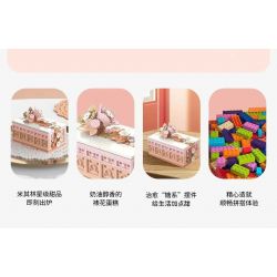 JAKI JK5622 5622 non  BÁNH TRANG TRÍ bộ đồ chơi xếp lắp ráp ghép mô hình THE GOURMET JOURNAL FLOWER CAKE