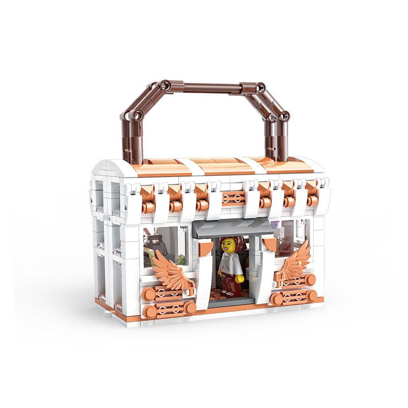 ZHEGAO 00314 non Lego ĐÔI CÁNH CỬA CẢNH ĐƯỜNG PHỐ bộ đồ chơi xếp lắp ráp ghép mô hình BAG SHOP 380 khối