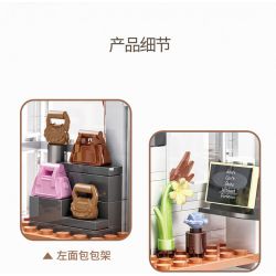 ZHEGAO 00314 non  ĐÔI CÁNH CỬA CẢNH ĐƯỜNG PHỐ bộ đồ chơi xếp lắp ráp ghép mô hình BAG SHOP 380 khối