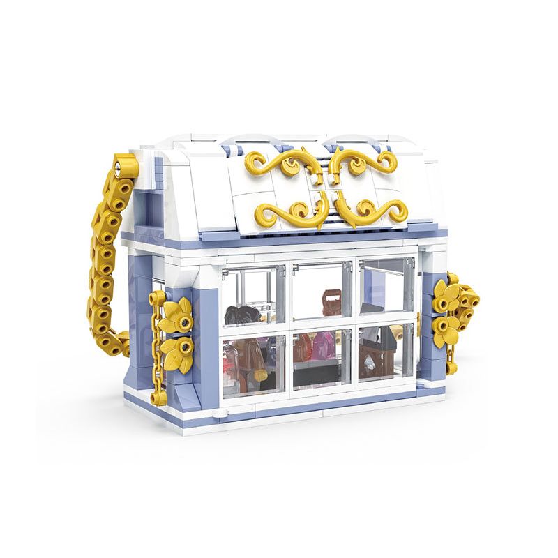 ZHEGAO 00313 non Lego CHUỖI CẢNH ĐƯỜNG PHỐ bộ đồ chơi xếp lắp ráp ghép mô hình BAG SHOP 382 khối