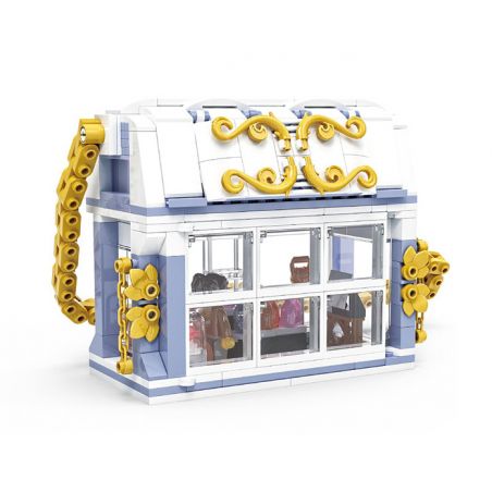 ZHEGAO 00313 non  CHUỖI CẢNH ĐƯỜNG PHỐ bộ đồ chơi xếp lắp ráp ghép mô hình BAG SHOP 382 khối