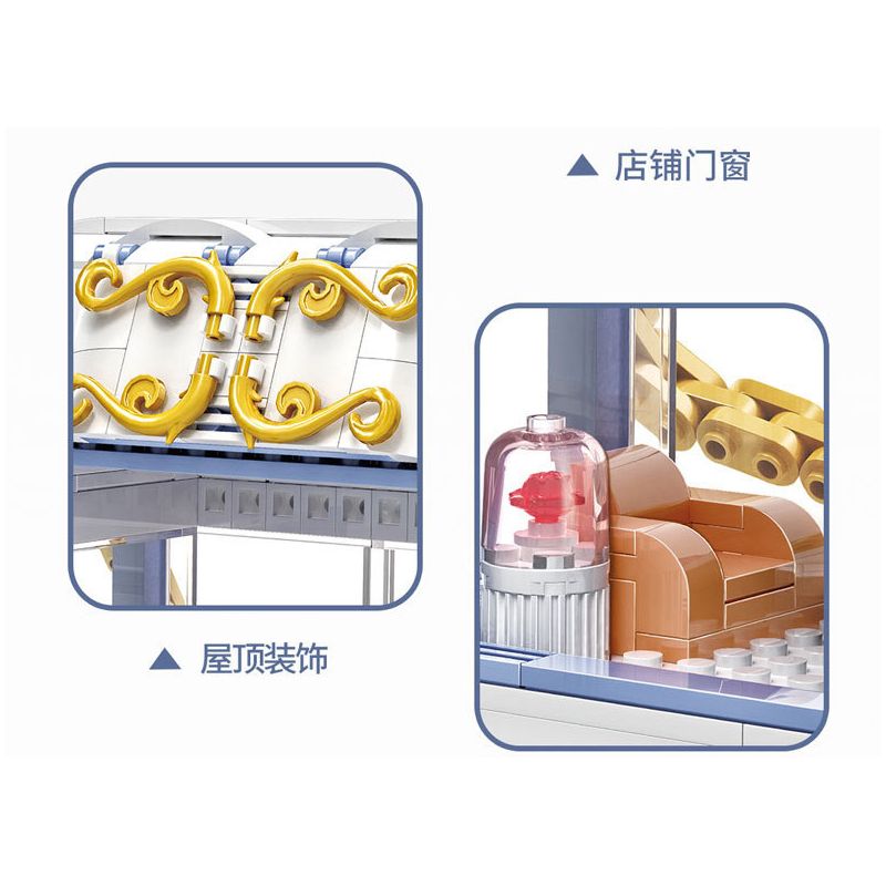 ZHEGAO 00313 non  CHUỖI CẢNH ĐƯỜNG PHỐ bộ đồ chơi xếp lắp ráp ghép mô hình BAG SHOP 382 khối